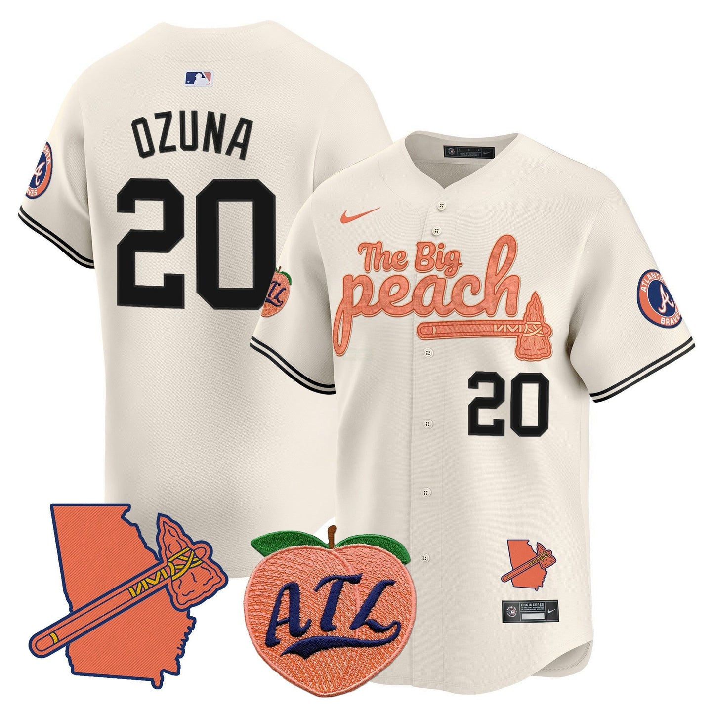 Camisa MLB Men’s Atlanta The Big Peach Vapor Premier Limited Jersey V2