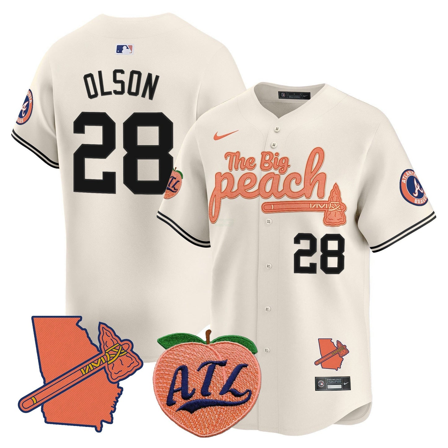 Camisa MLB Men’s Atlanta The Big Peach Vapor Premier Limited Jersey V2