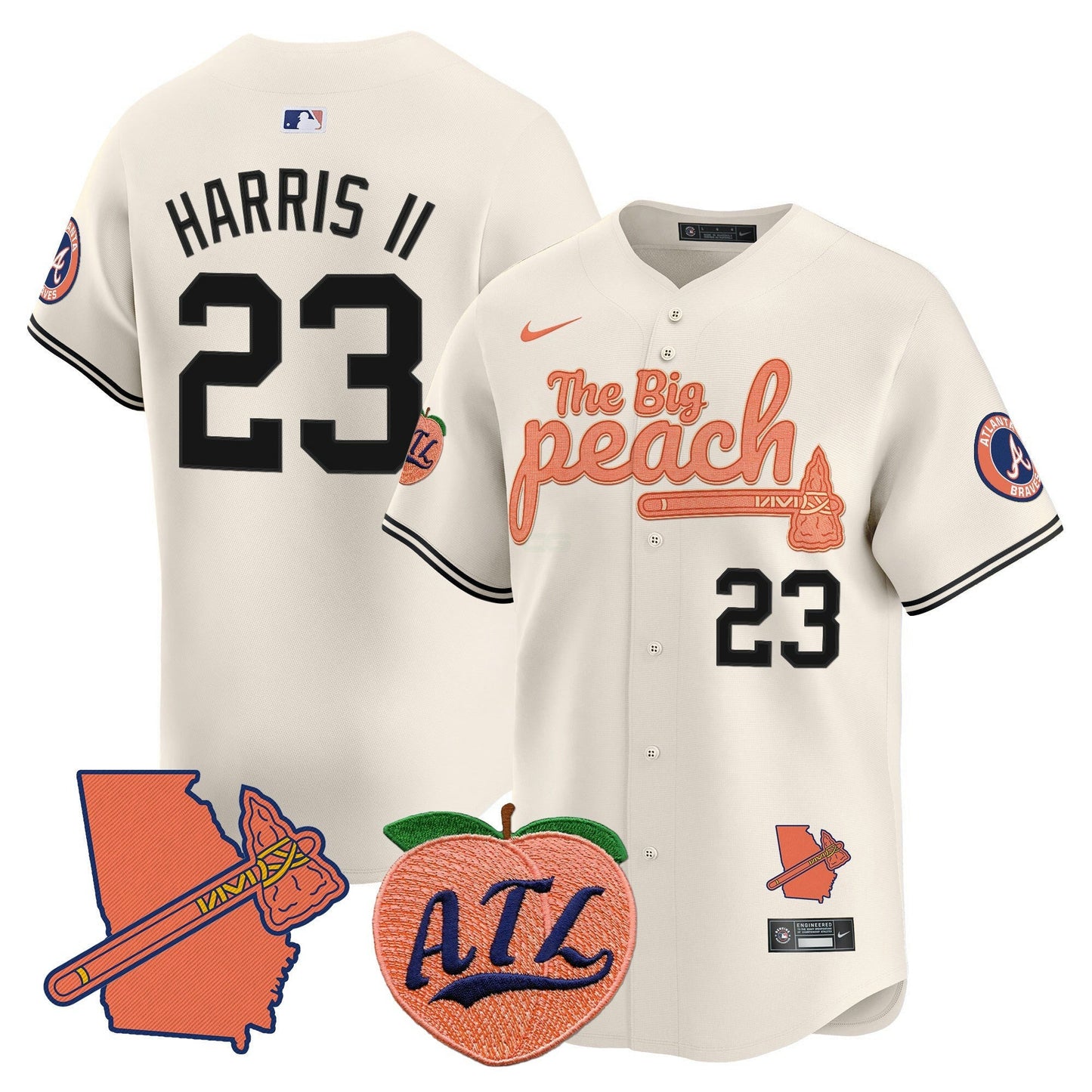 Camisa MLB Men’s Atlanta The Big Peach Vapor Premier Limited Jersey V2