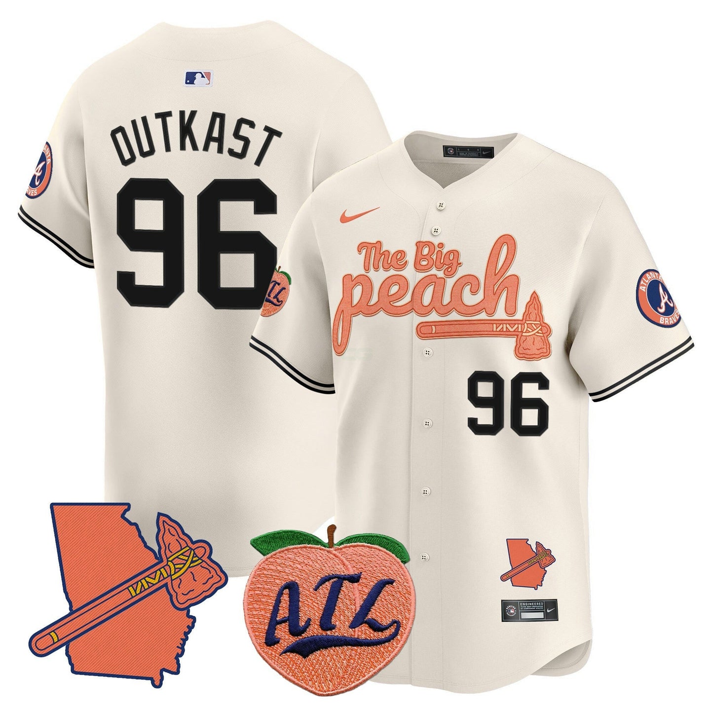 Camisa MLB Men’s Atlanta The Big Peach Vapor Premier Limited Jersey V2
