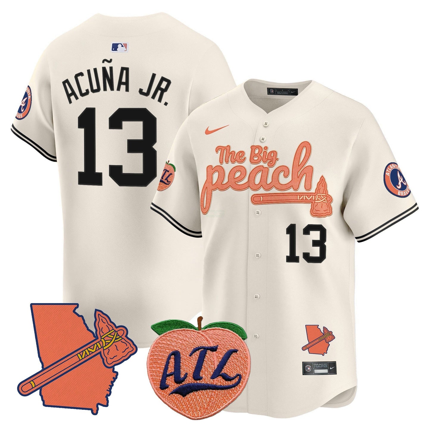 Camisa MLB Men’s Atlanta The Big Peach Vapor Premier Limited Jersey V2