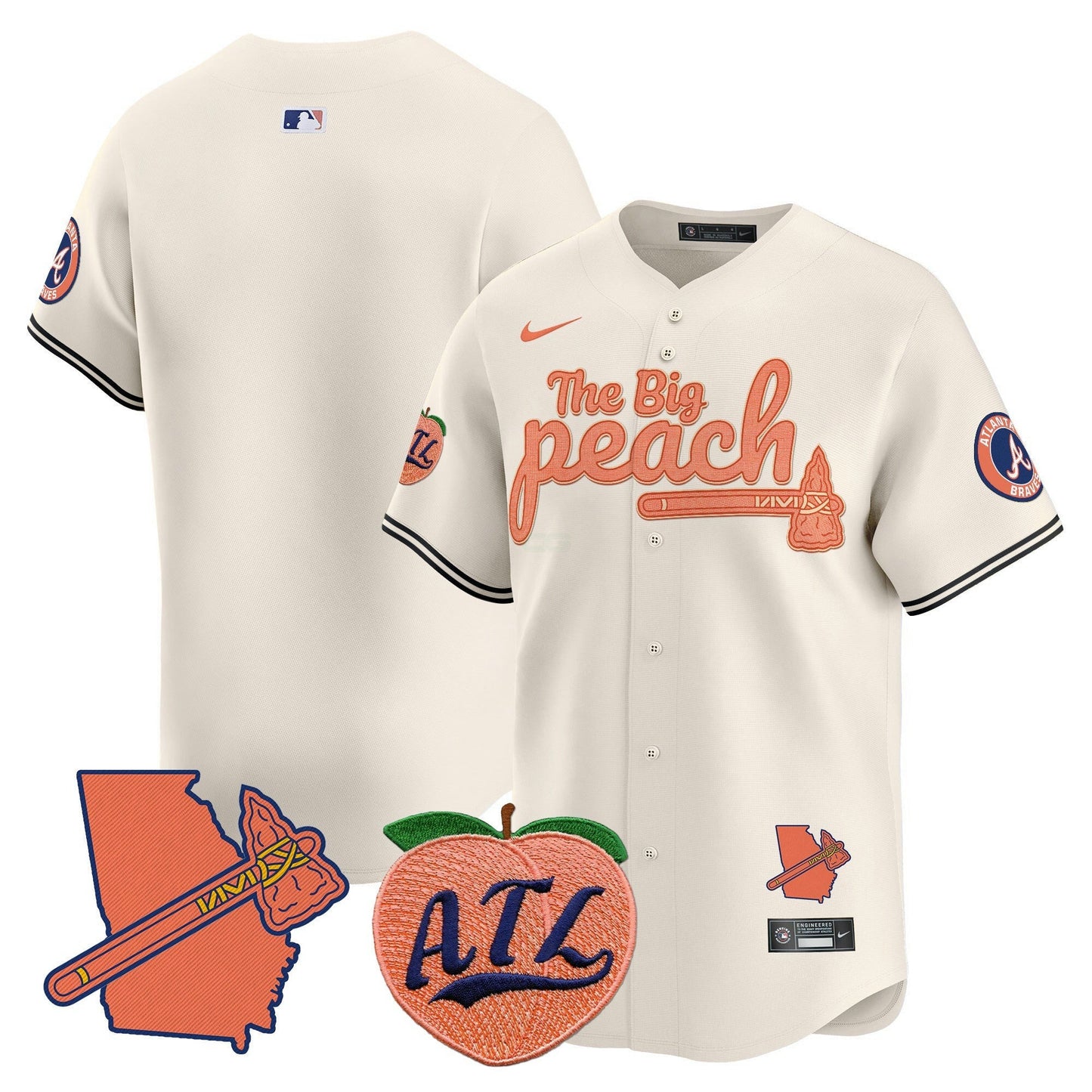 Camisa MLB Men’s Atlanta The Big Peach Vapor Premier Limited Jersey V2