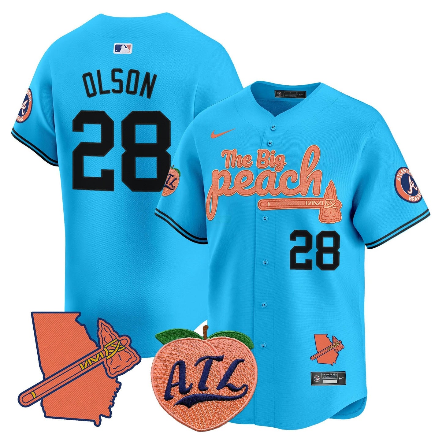 Camisa MLB Men’s Atlanta The Big Peach Vapor Premier Limited Jersey V2