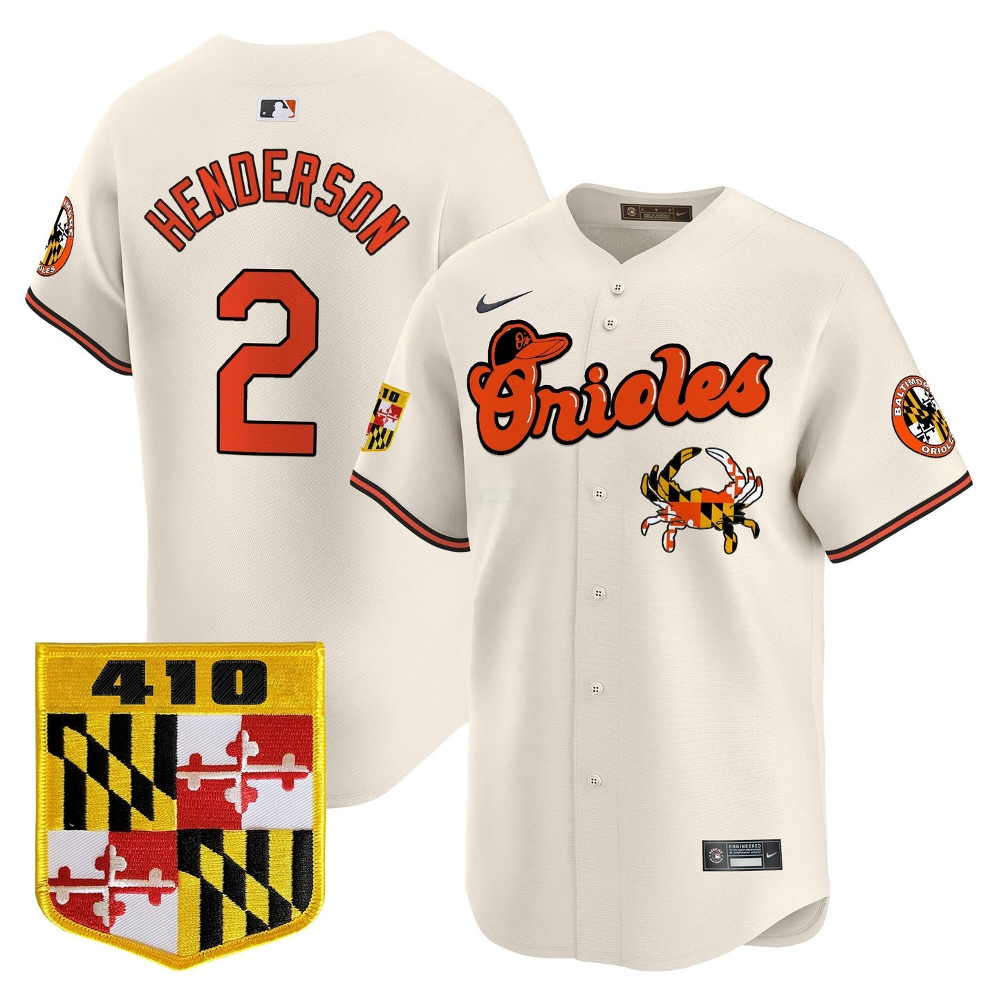 Camisa MLB Men’s Baltimore 410 & Chesapeake Crab Patch Vapor Premier Limited Jersey