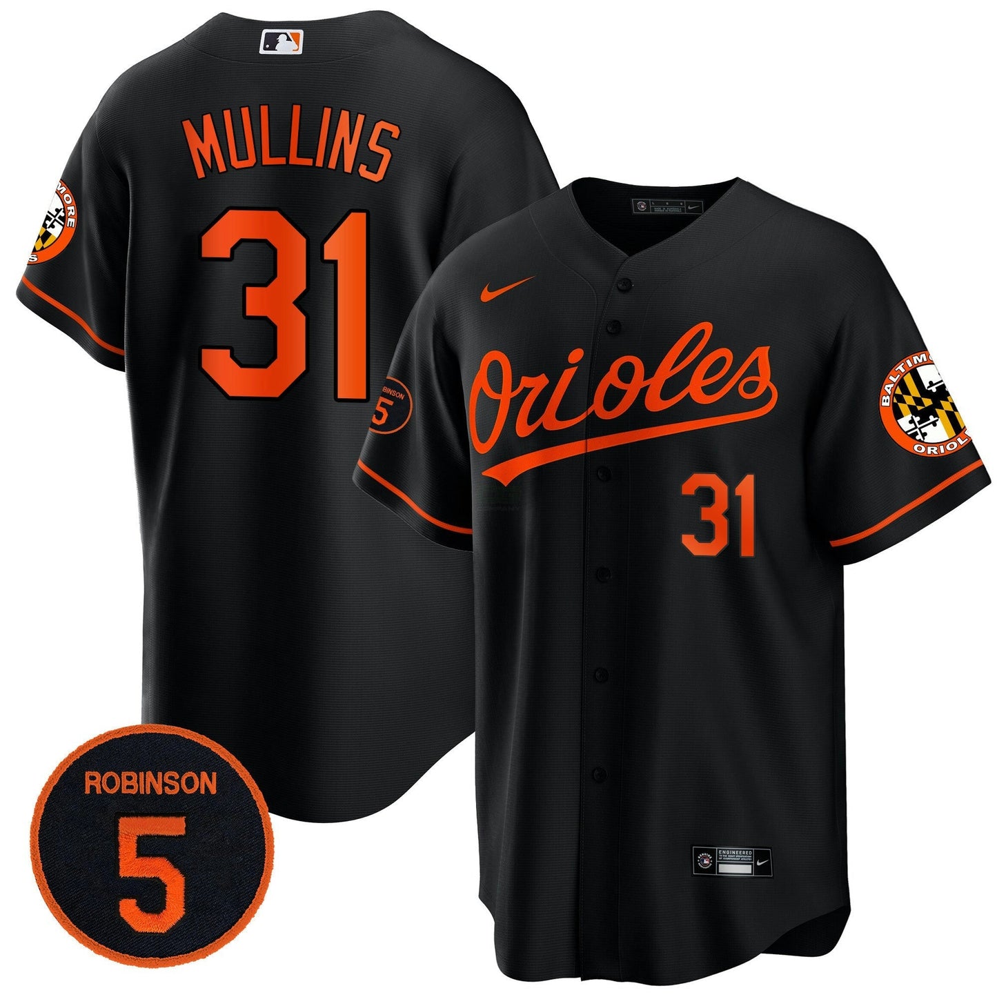 Camisa MLB Men’s Baltimore Robinson Patch Cool Base Jersey