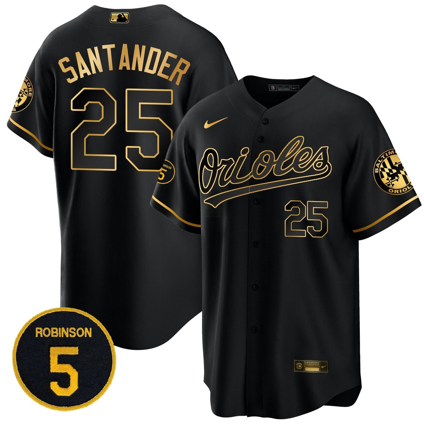 Camisa MLB Men’s Baltimore Robinson Patch Cool Base Jersey