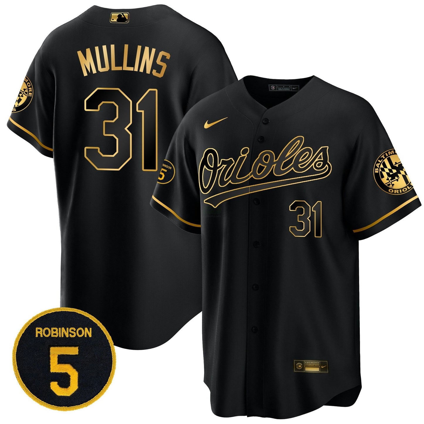 Camisa MLB Men’s Baltimore Robinson Patch Cool Base Jersey