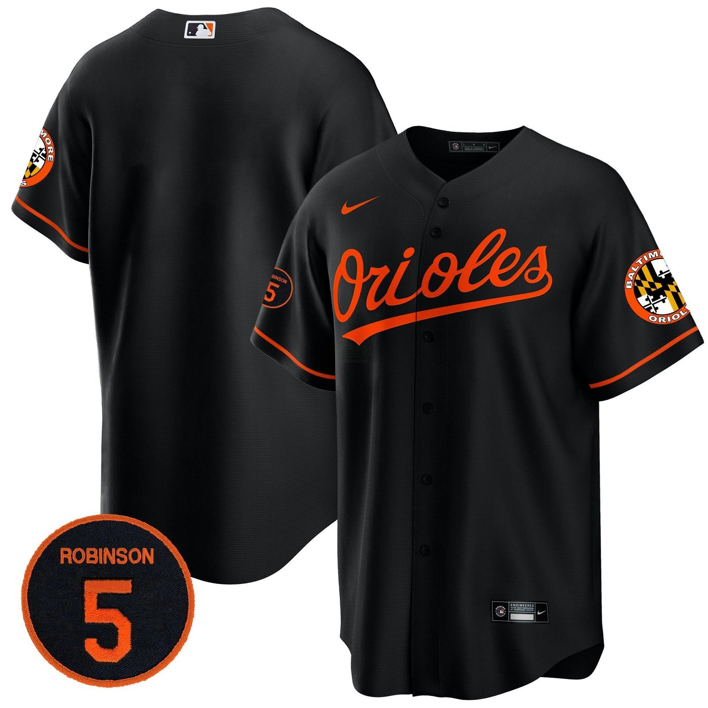 Camisa MLB Men’s Baltimore Robinson Patch Cool Base Jersey