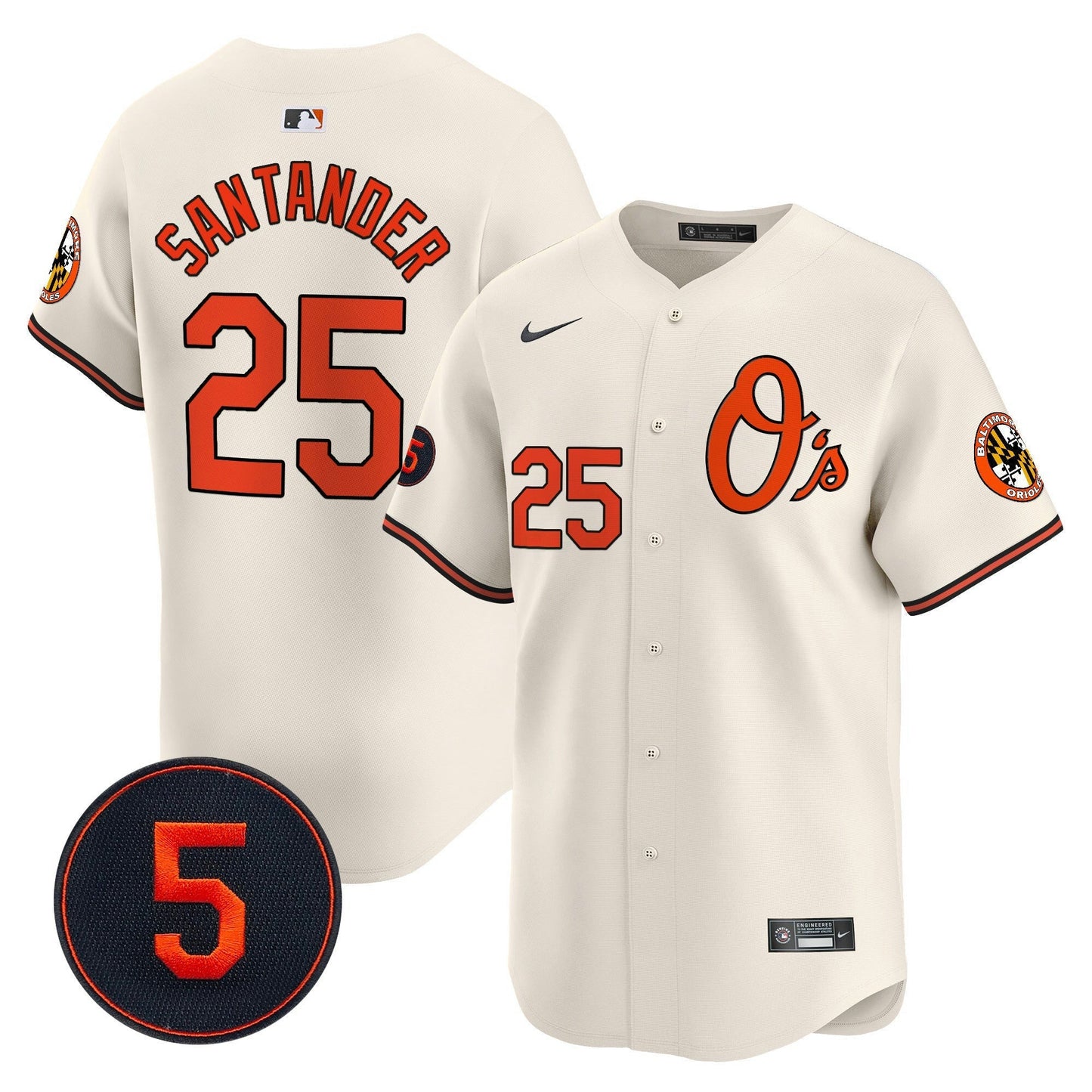 Camisa MLB Men’s Baltimore Robinson Patch Vapor Premier Limited Jersey V4