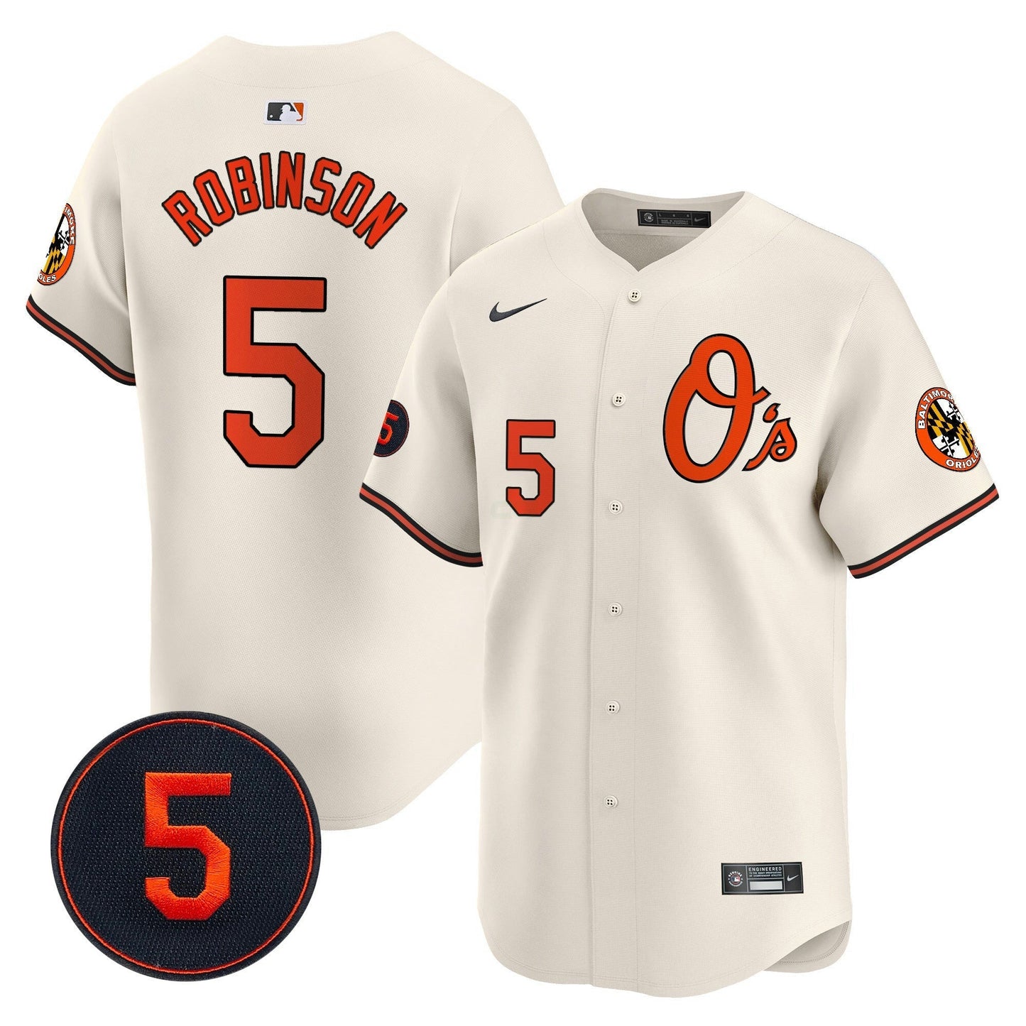 Camisa MLB Men’s Baltimore Robinson Patch Vapor Premier Limited Jersey V4