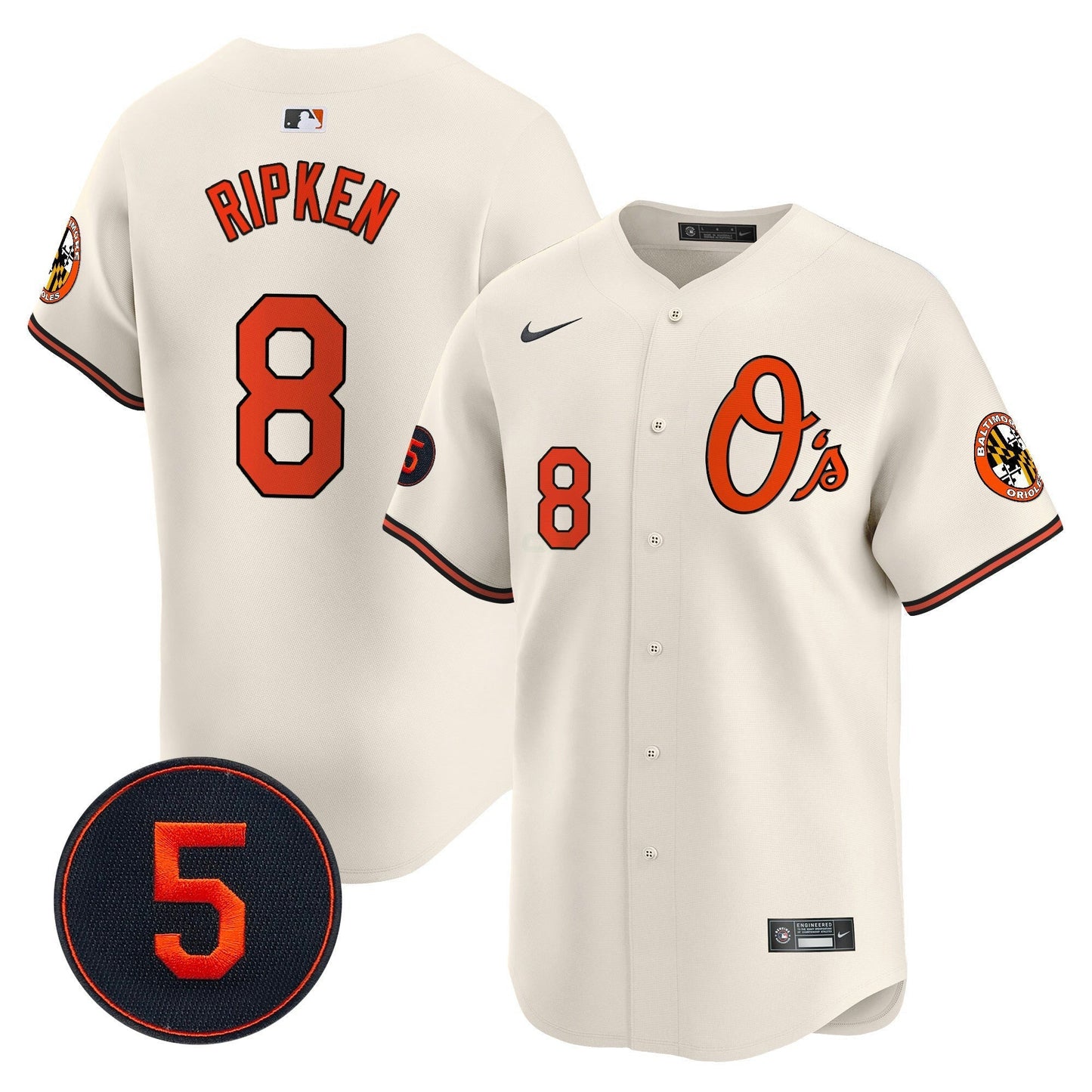 Camisa MLB Men’s Baltimore Robinson Patch Vapor Premier Limited Jersey V4