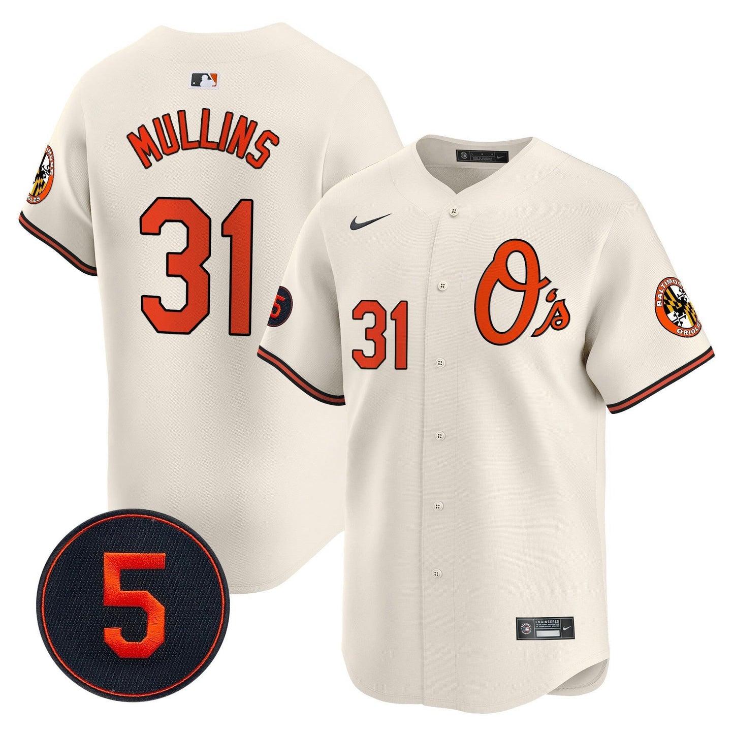 Camisa MLB Men’s Baltimore Robinson Patch Vapor Premier Limited Jersey V4