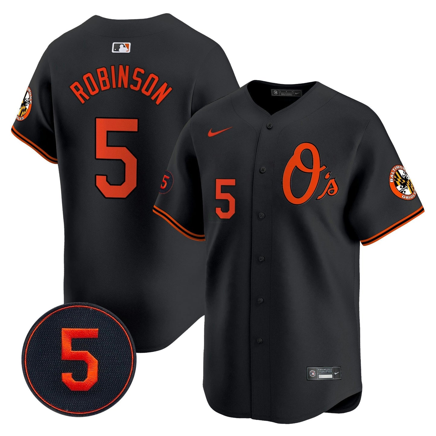 Camisa MLB Men’s Baltimore Robinson Patch Vapor Premier Limited Jersey V4