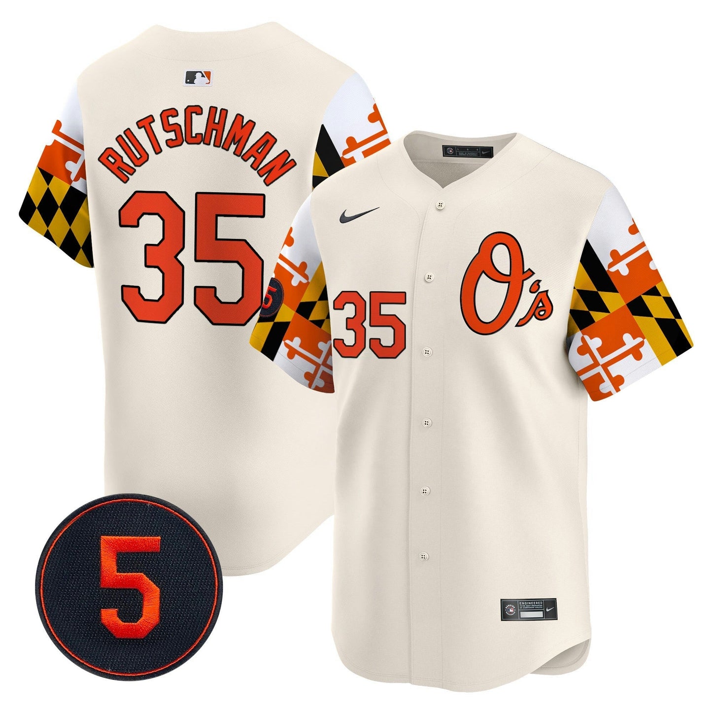 Camisa MLB Men’s Baltimore Robinson Patch Vapor Premier Limited Jersey V5