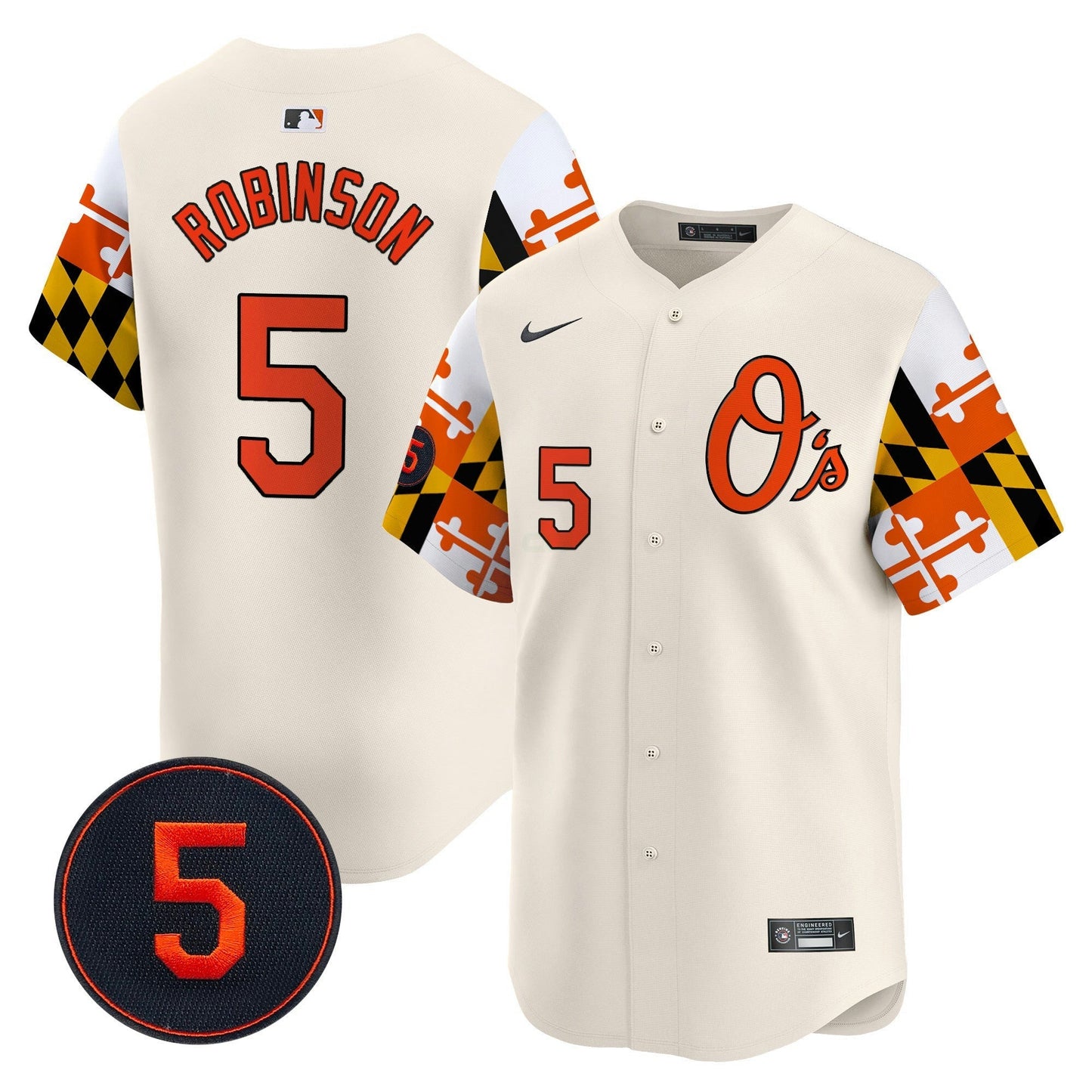 Camisa MLB Men’s Baltimore Robinson Patch Vapor Premier Limited Jersey V5