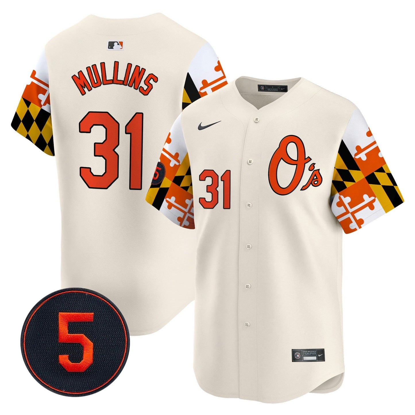 Camisa MLB Men’s Baltimore Robinson Patch Vapor Premier Limited Jersey V5