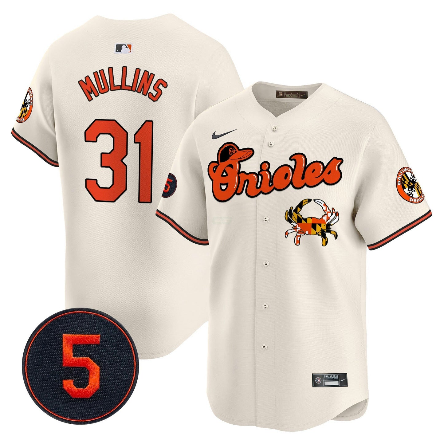 Camisa MLB Men’s Baltimore Robinson Patch Vapor Premier Limited Jersey V6