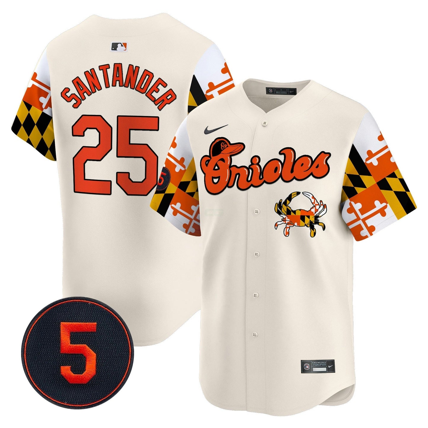 Camisa MLB Men’s Baltimore Robinson Patch Vapor Premier Limited Jersey V7