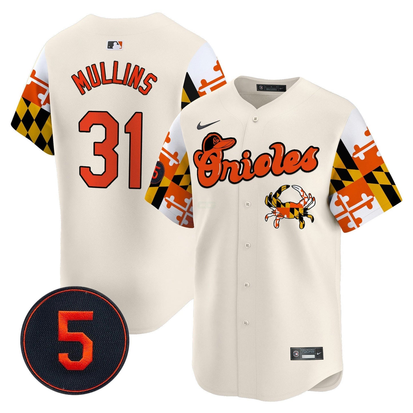 Camisa MLB Men’s Baltimore Robinson Patch Vapor Premier Limited Jersey V7