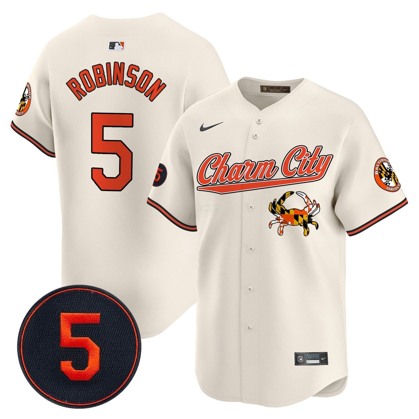 Camisa MLB Men’s Baltimore Robinson Patch Vapor Premier Limited Jersey V8