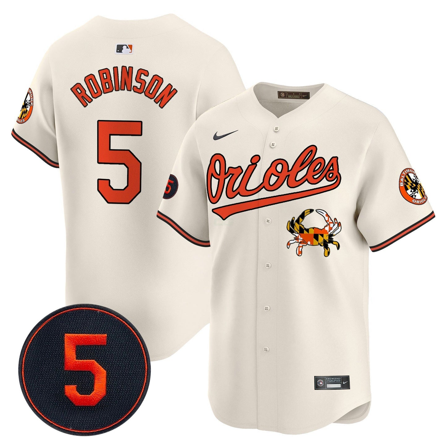 Camisa MLB Men’s Baltimore Robinson Patch Vapor Premier Limited Jersey V9