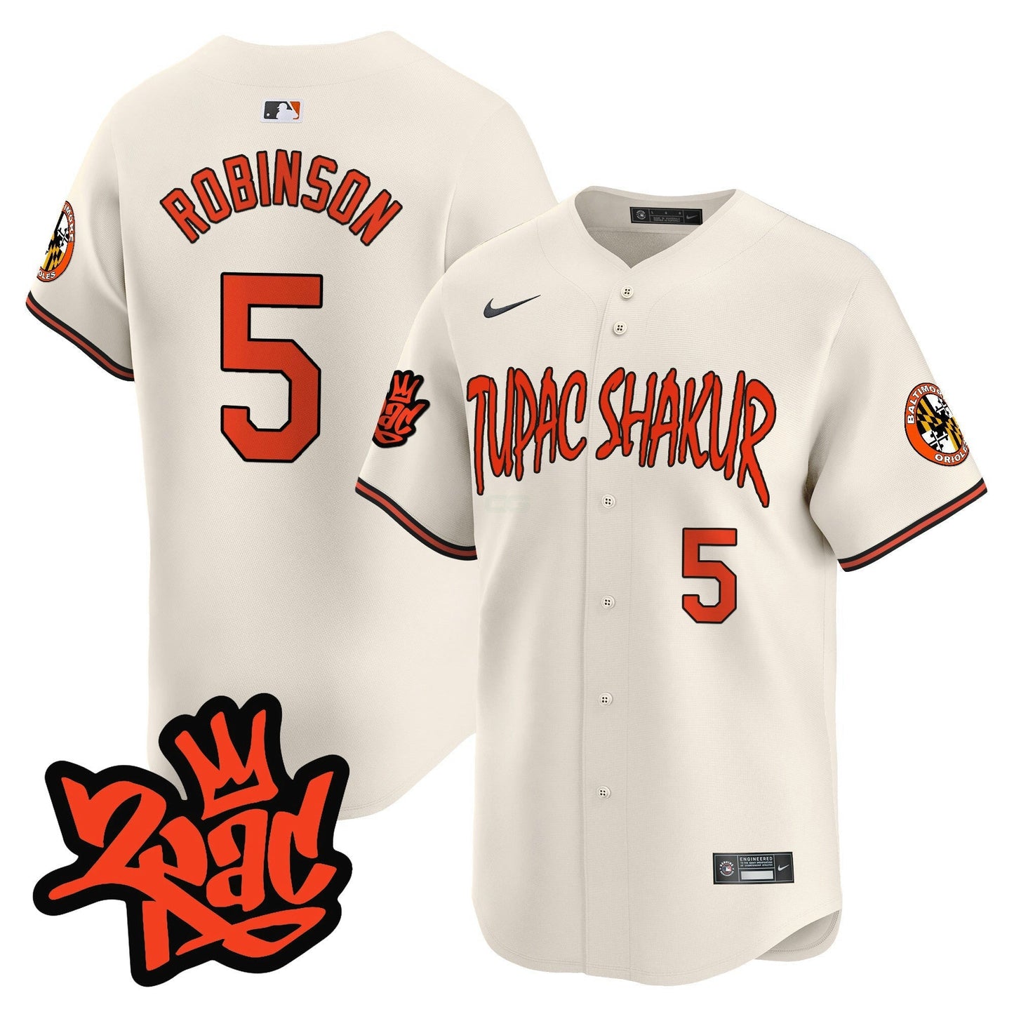 Camisa MLB Men’s Baltimore Tupac Shakur Vapor Premier Limited Jersey