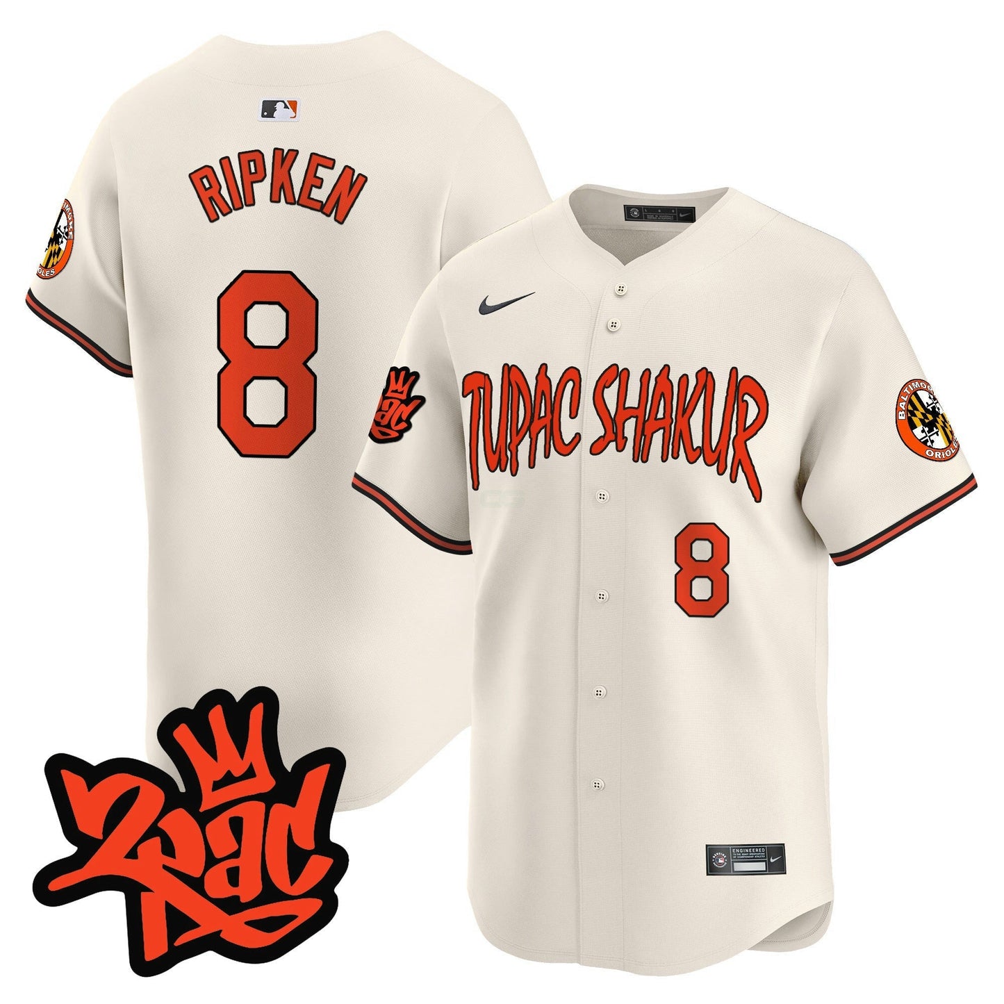 Camisa MLB Men’s Baltimore Tupac Shakur Vapor Premier Limited Jersey