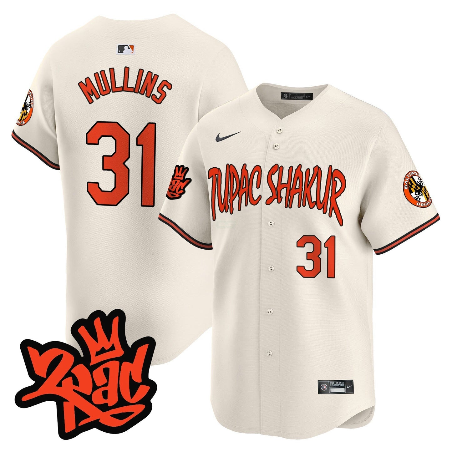 Camisa MLB Men’s Baltimore Tupac Shakur Vapor Premier Limited Jersey
