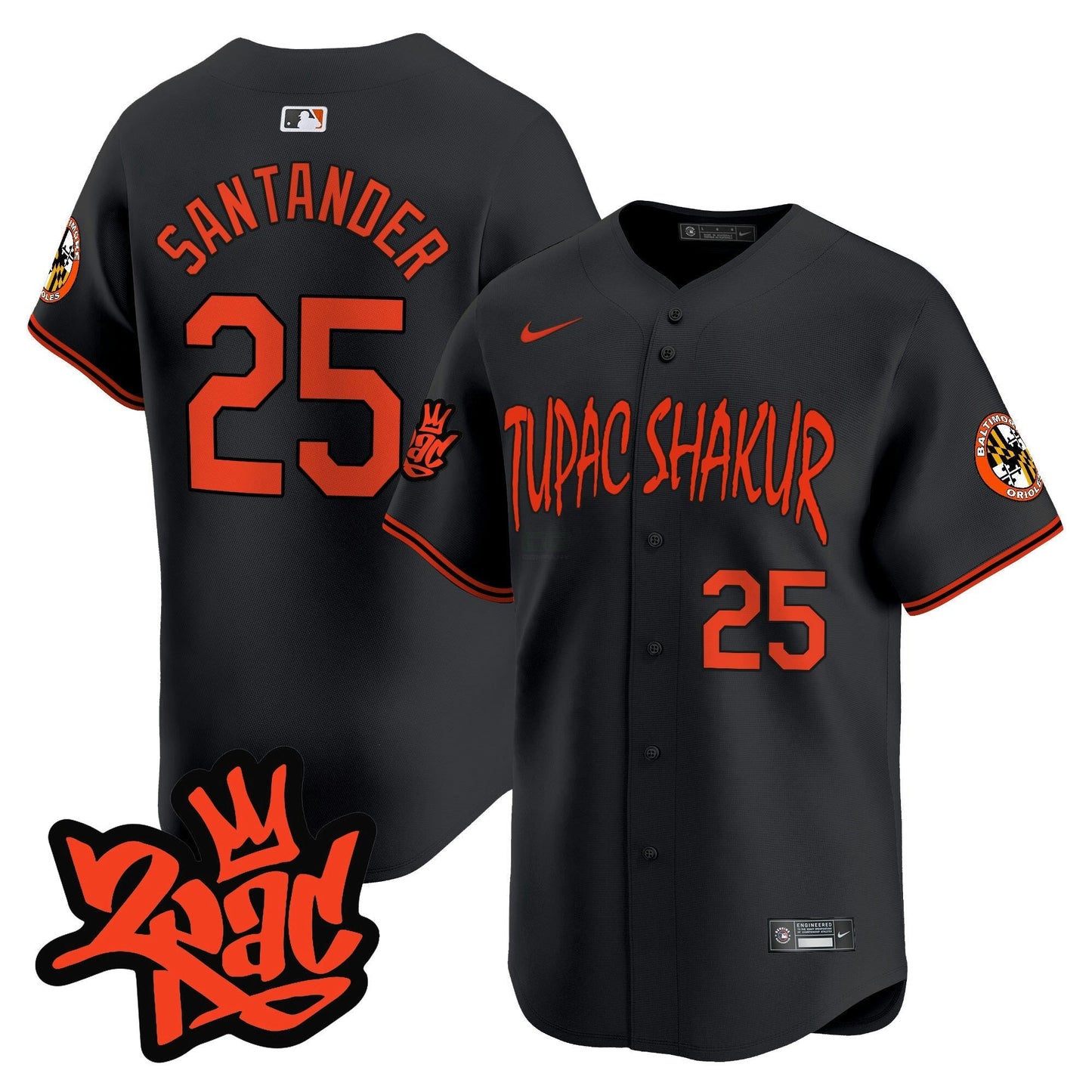Camisa MLB Men’s Baltimore Tupac Shakur Vapor Premier Limited Jersey
