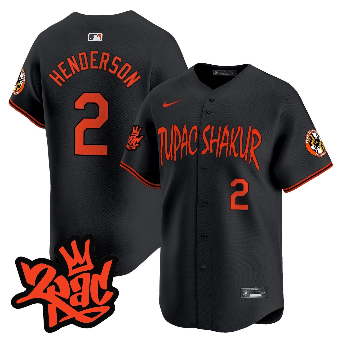 Camisa MLB Men’s Baltimore Tupac Shakur Vapor Premier Limited Jersey