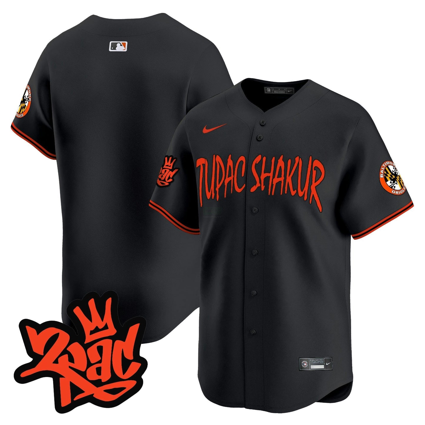 Camisa MLB Men’s Baltimore Tupac Shakur Vapor Premier Limited Jersey