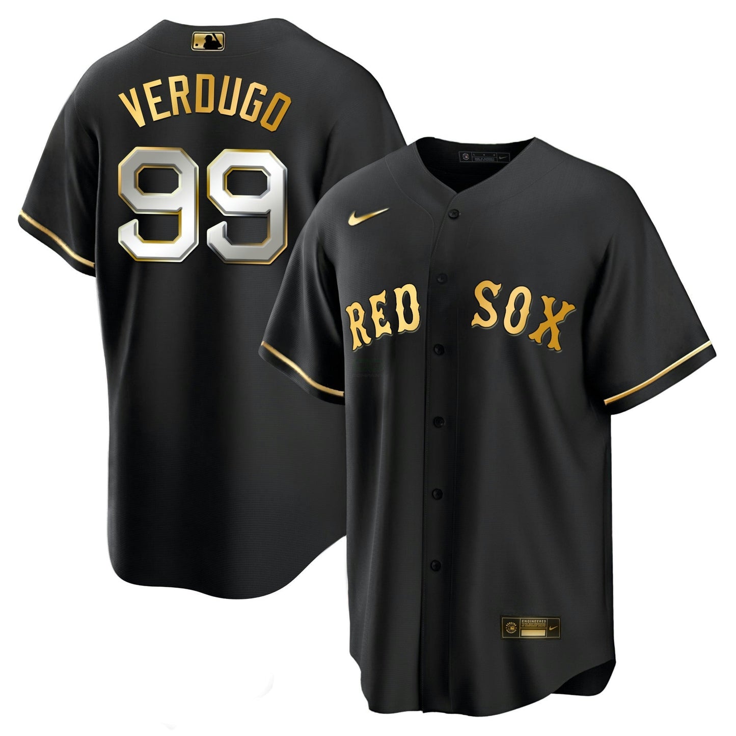 Camisa MLB Men’s Boston Black Limited & Dourada Jersey