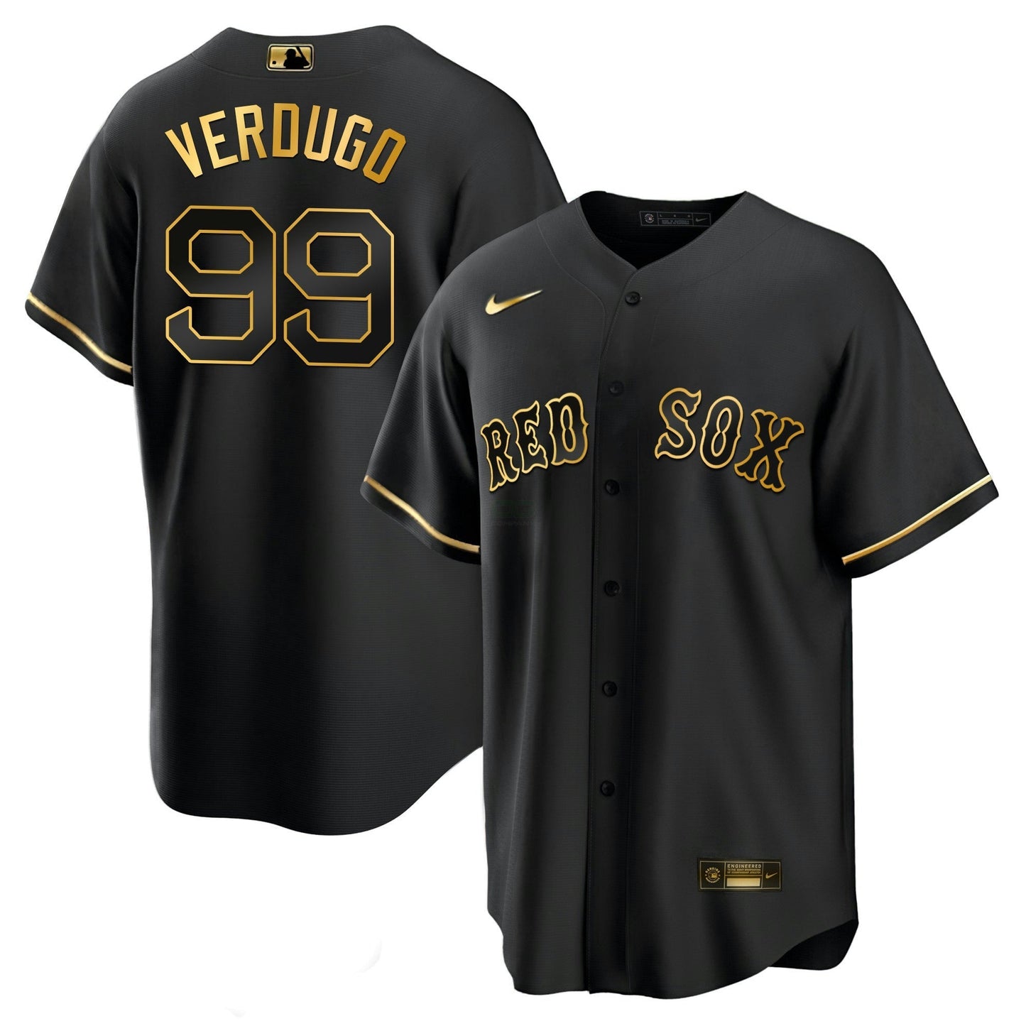 Camisa MLB Men’s Boston Black Limited & Dourada Jersey