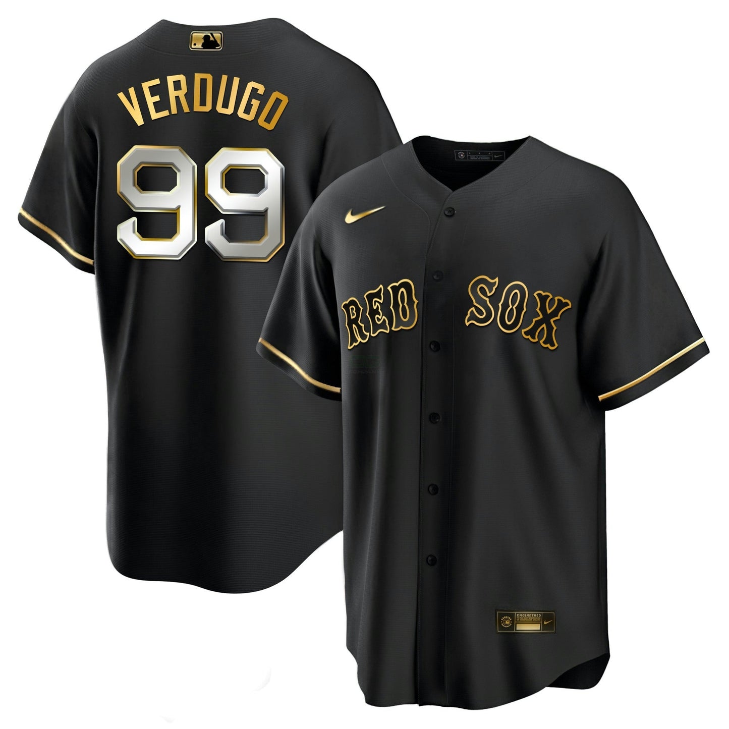 Camisa MLB Men’s Boston Black Limited & Dourada Jersey