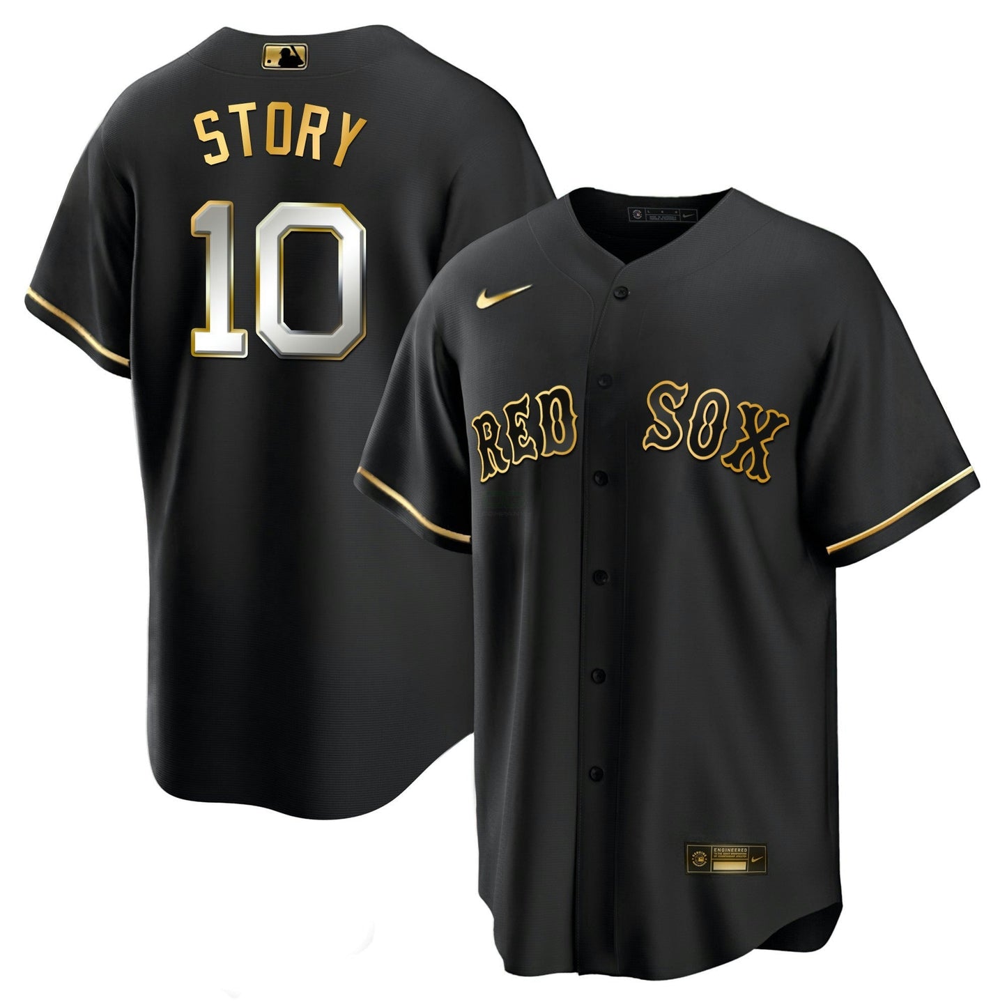 Camisa MLB Men’s Boston Black Limited & Dourada Jersey