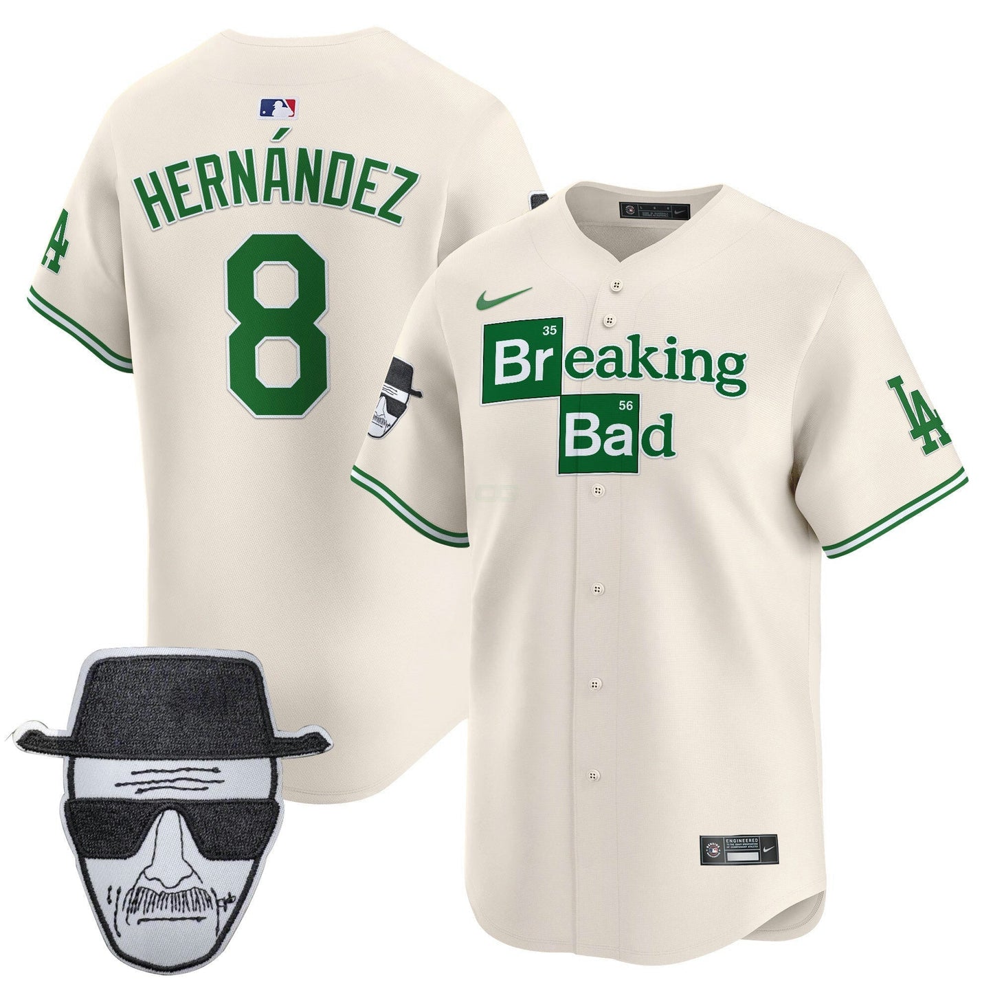 Camisa MLB Men’s Breaking Bad Walter White Patch Vapor Premier Limited Jersey