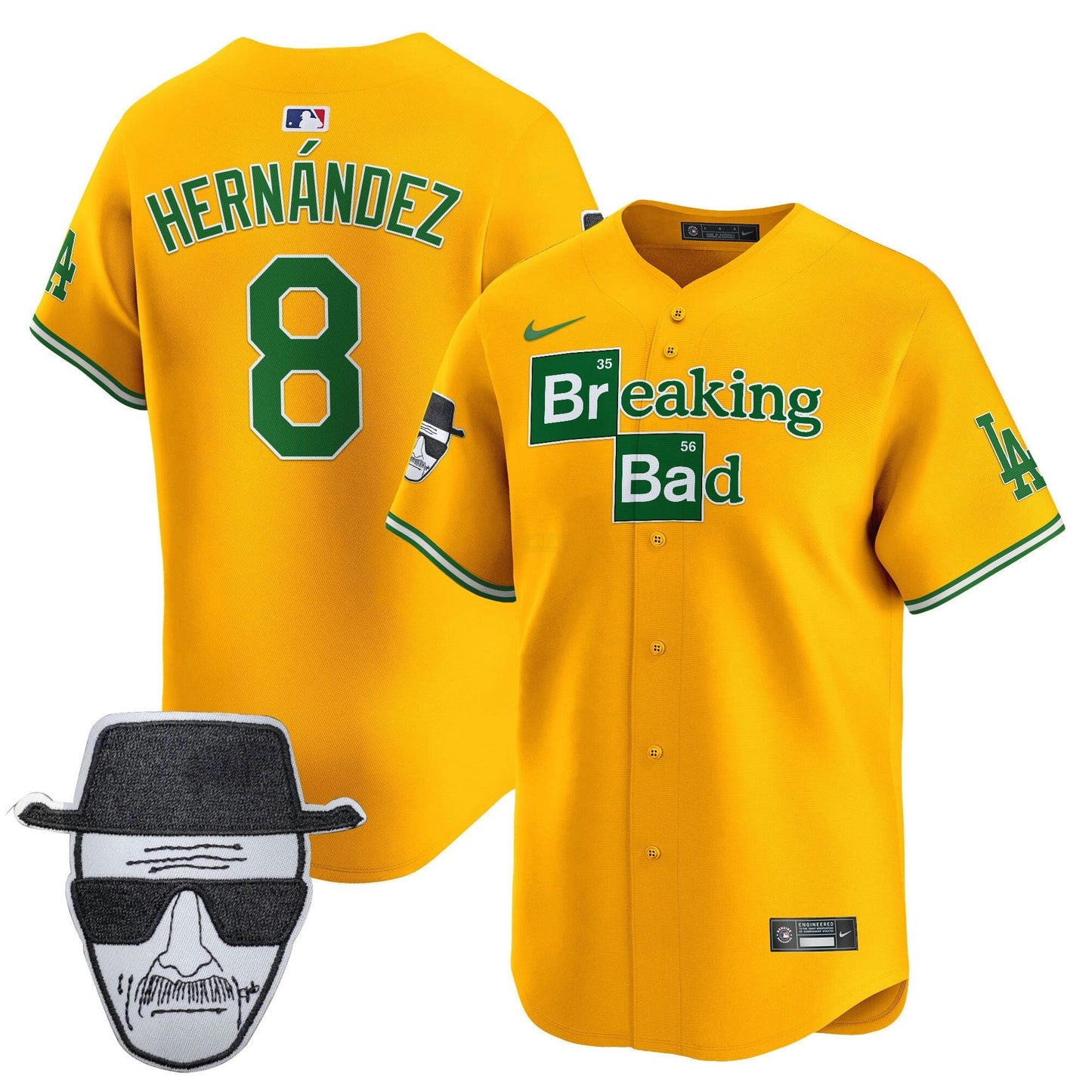 Camisa MLB Men’s Breaking Bad Walter White Patch Vapor Premier Limited Jersey