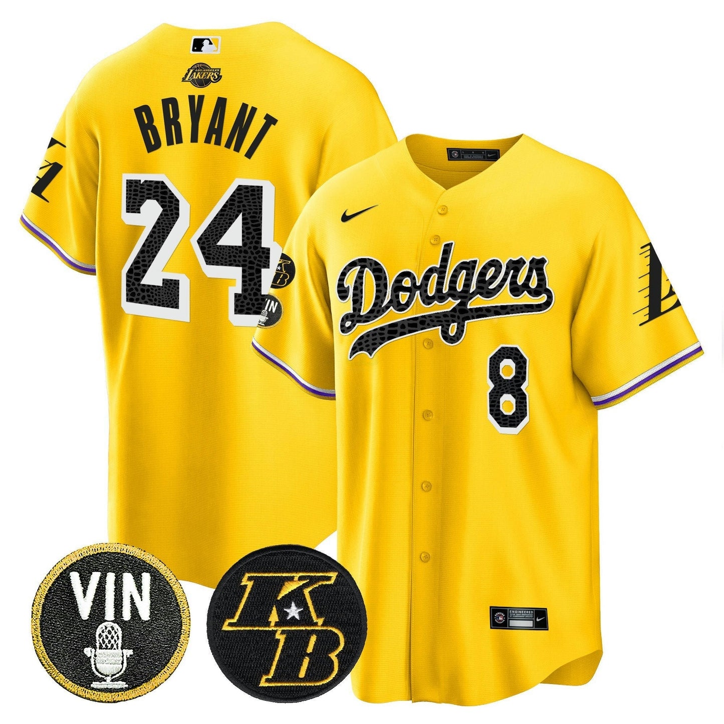 Camisa MLB Men’s Bryant & Vin Patch Cool Base Mamba Jersey