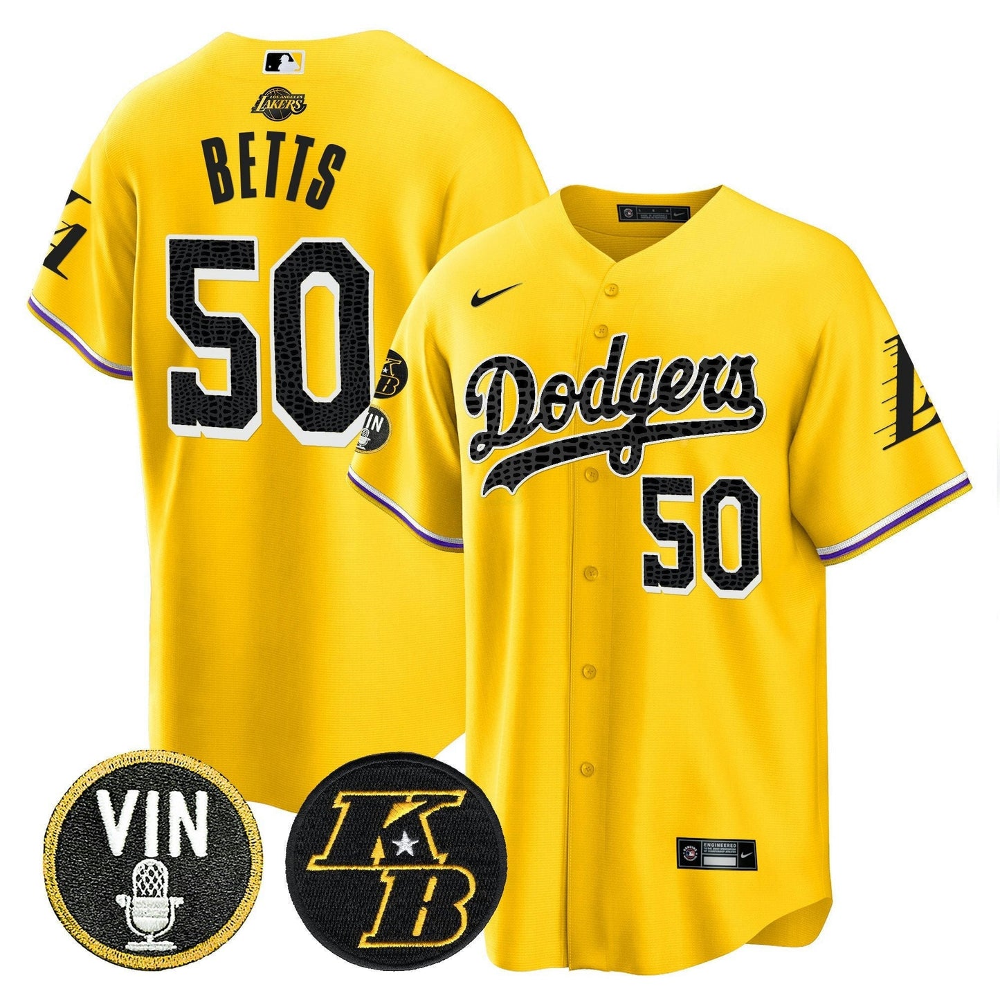Camisa MLB Men’s Bryant & Vin Patch Cool Base Mamba Jersey