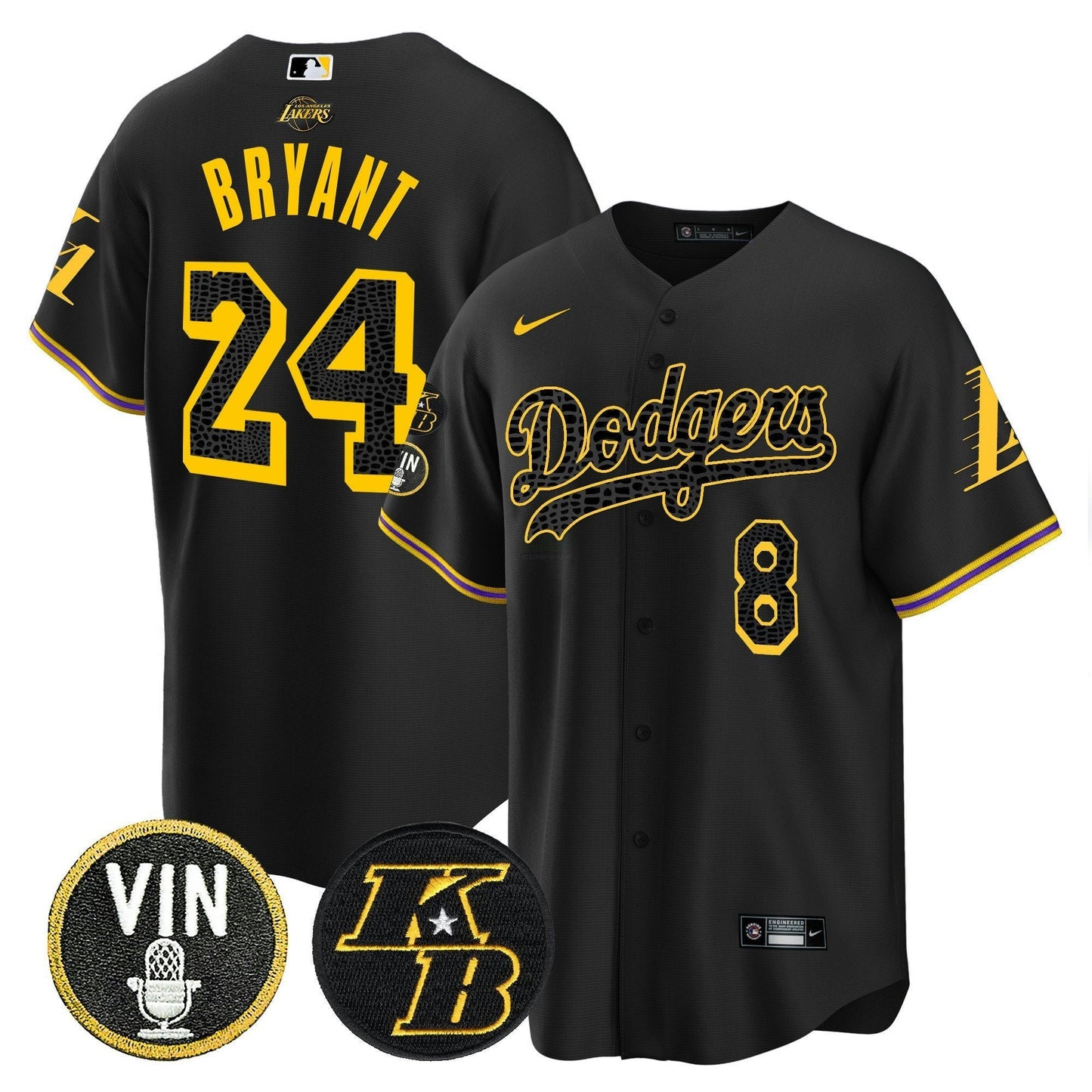 Camisa MLB Men’s Bryant & Vin Patch Cool Base Mamba Jersey