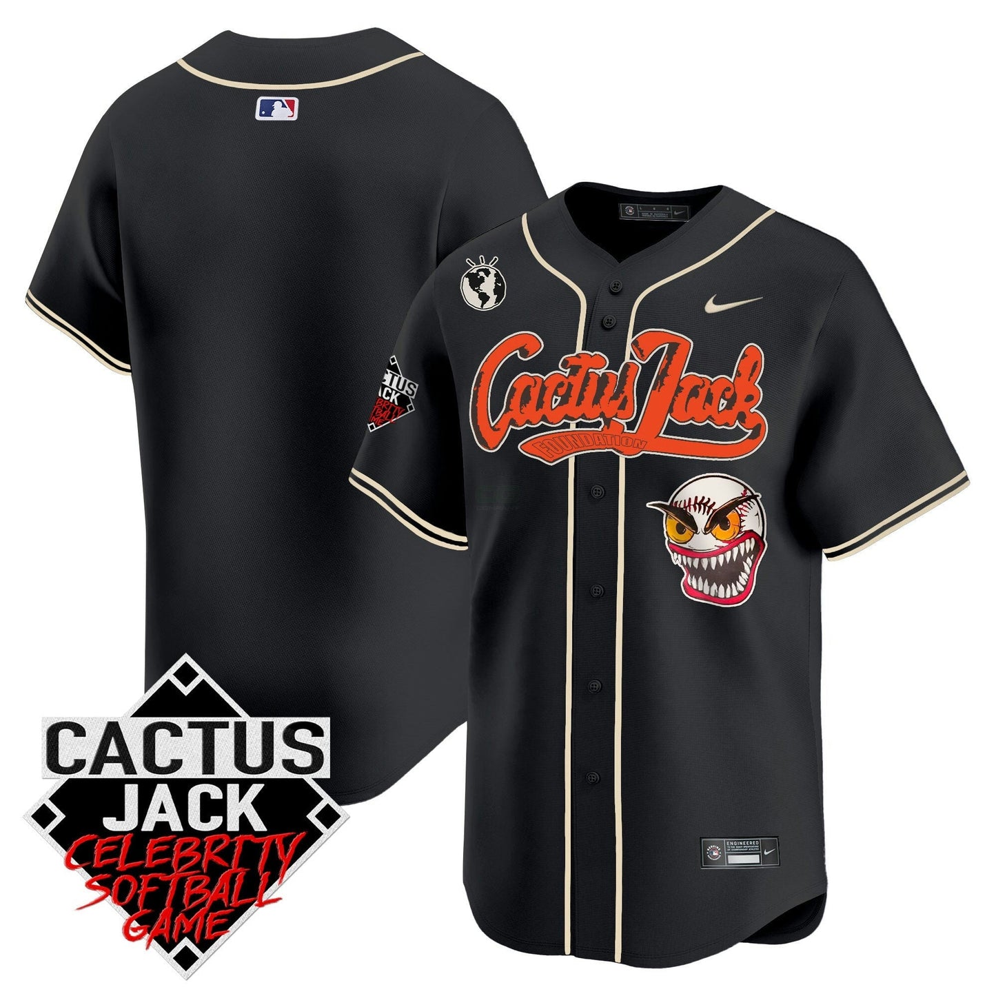 Camisa MLB Men’s Cactus Jack Celebrity Softball Game Patch Vapor Premier Limited Jersey – Stitched
