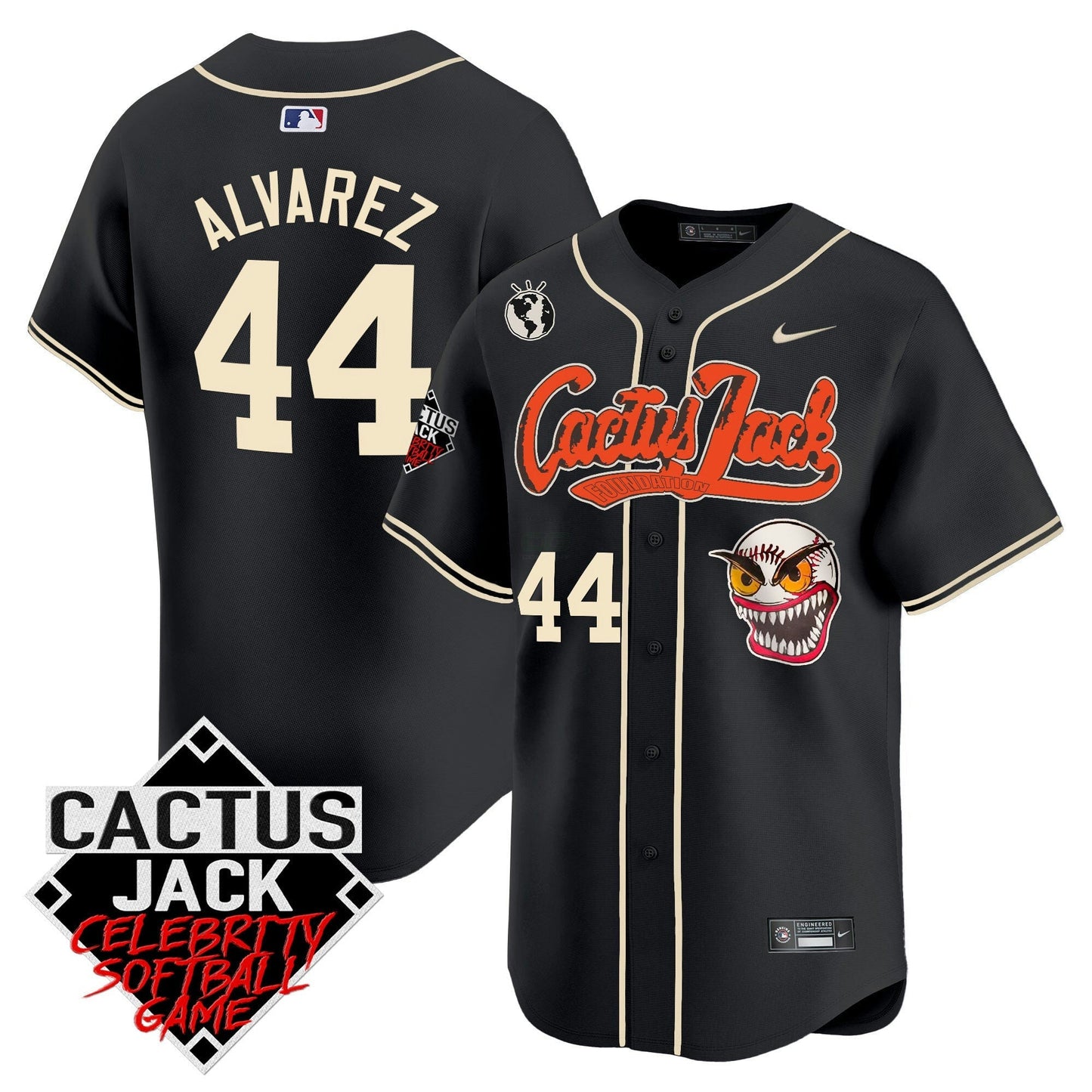 Camisa MLB Men’s Cactus Jack Celebrity Softball Game Patch Vapor Premier Limited Jersey – Stitched
