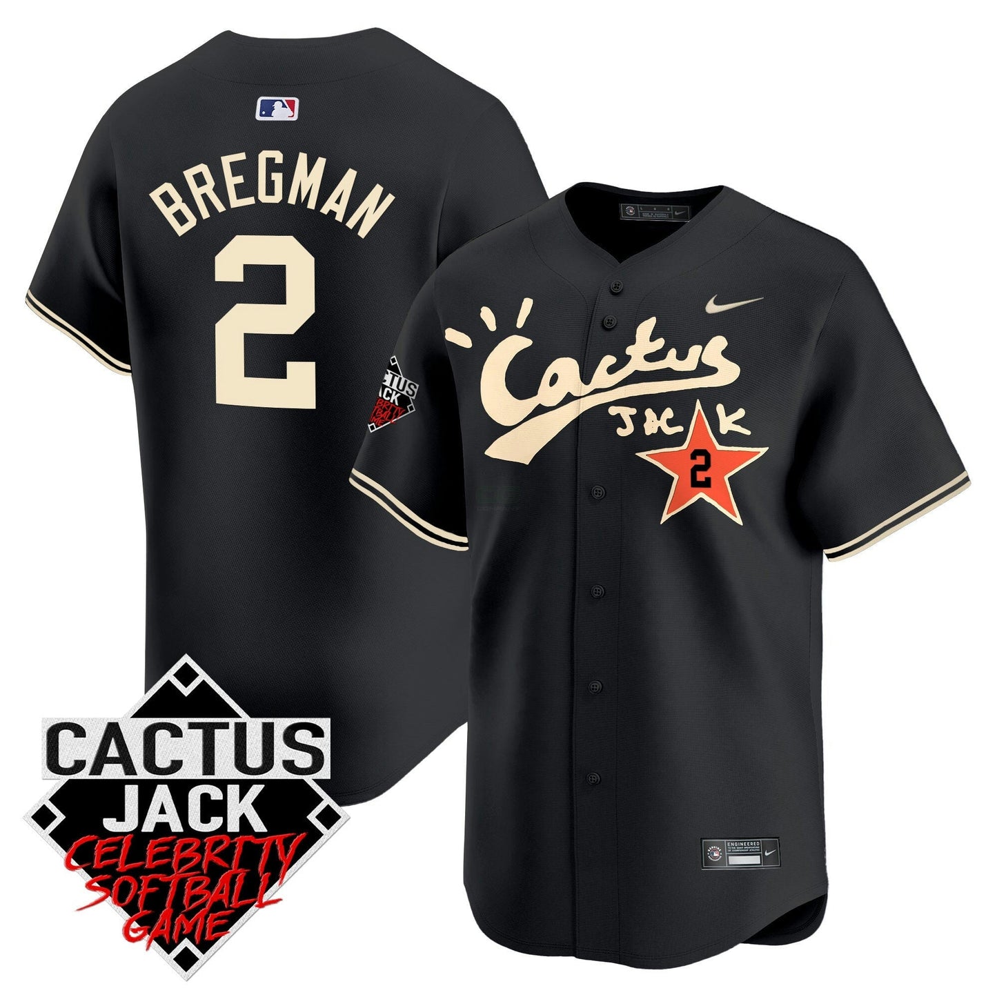 Camisa MLB Men’s Cactus Jack Celebrity Softball Game Patch Vapor Premier Limited Jersey V2 – Stitched