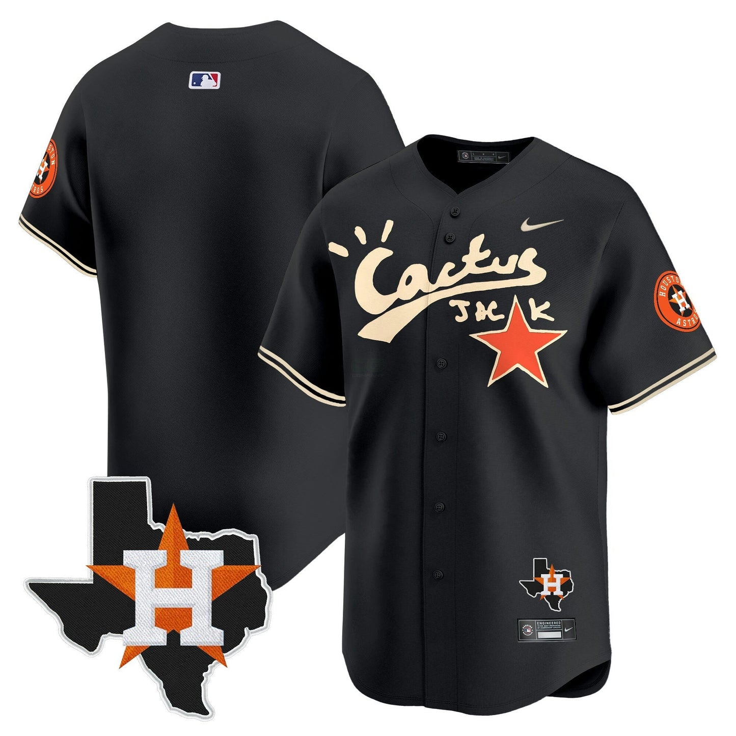 Camisa MLB Houston Astros Men’s Cactus Jack Patch Vapor Premier Limited Jersey