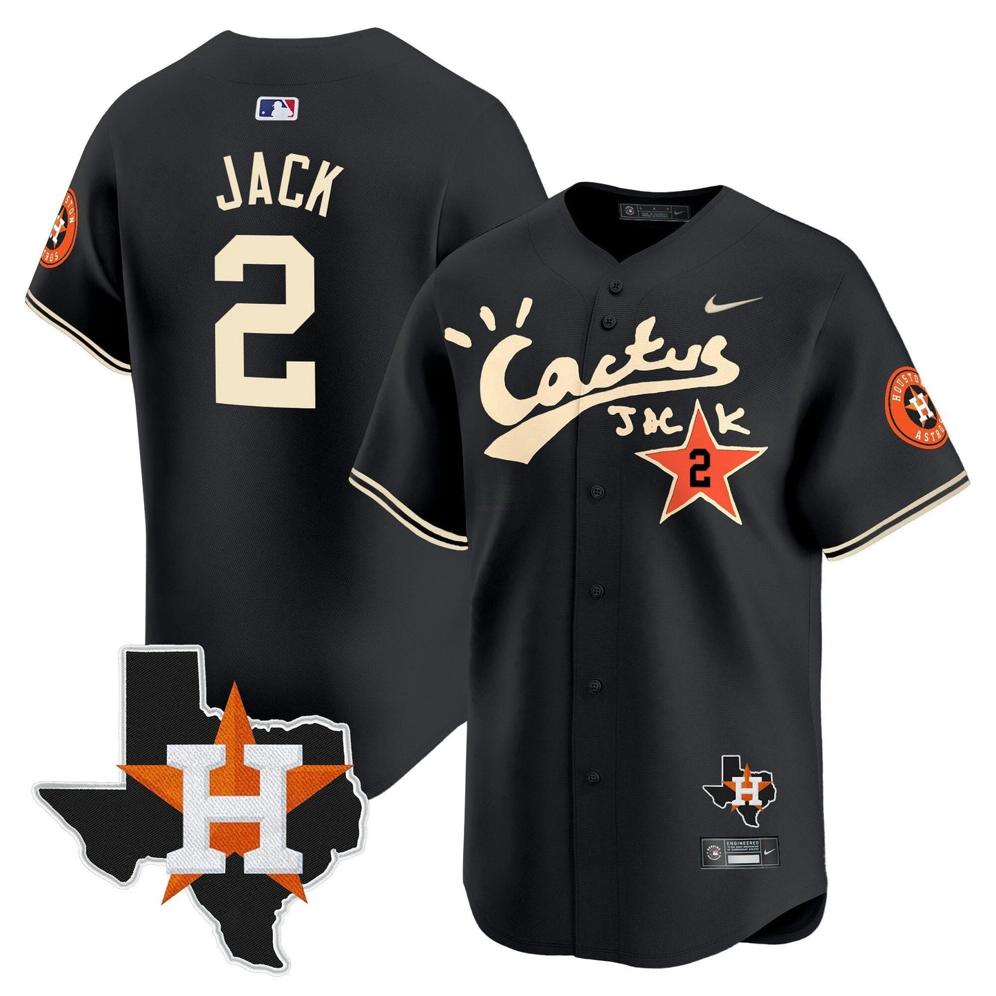Camisa MLB Houston Astros Men’s Cactus Jack Patch Vapor Premier Limited Jersey