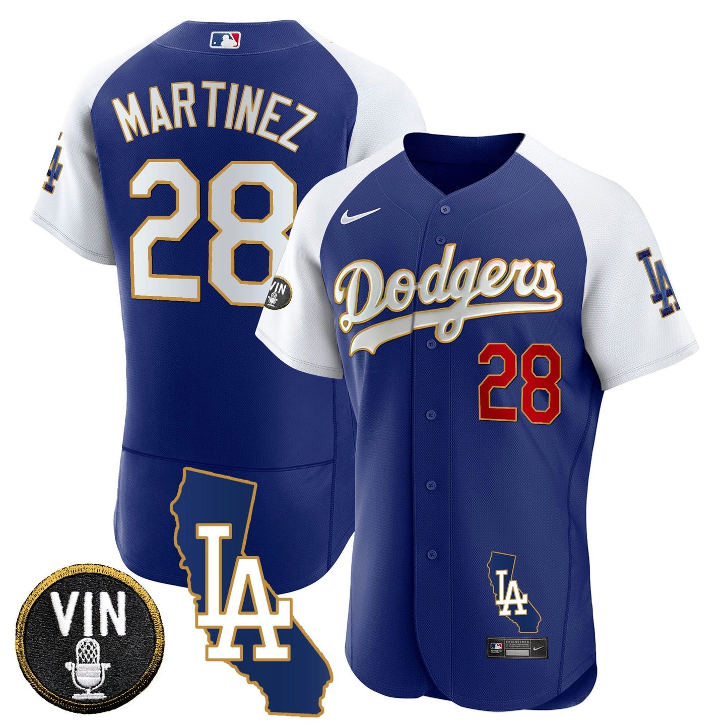 Camisa MLB Men’s California Patch Dourada Trim Flex Base Jersey