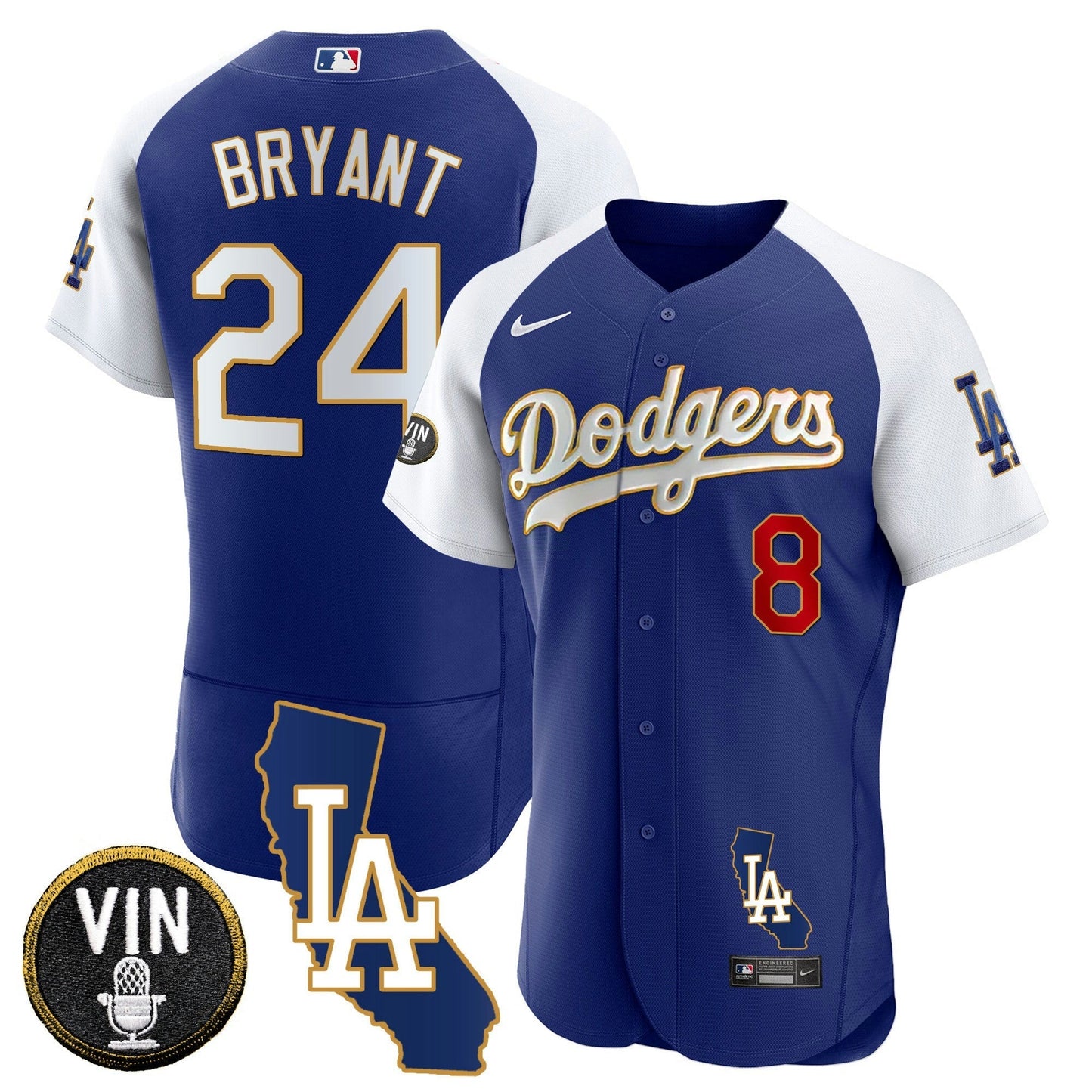 Camisa MLB Men’s California Patch Dourada Trim Flex Base Jersey