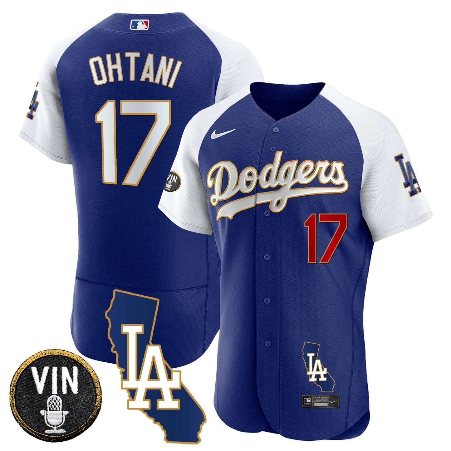 Camisa MLB Men’s California Patch Dourada Trim Flex Base Jersey