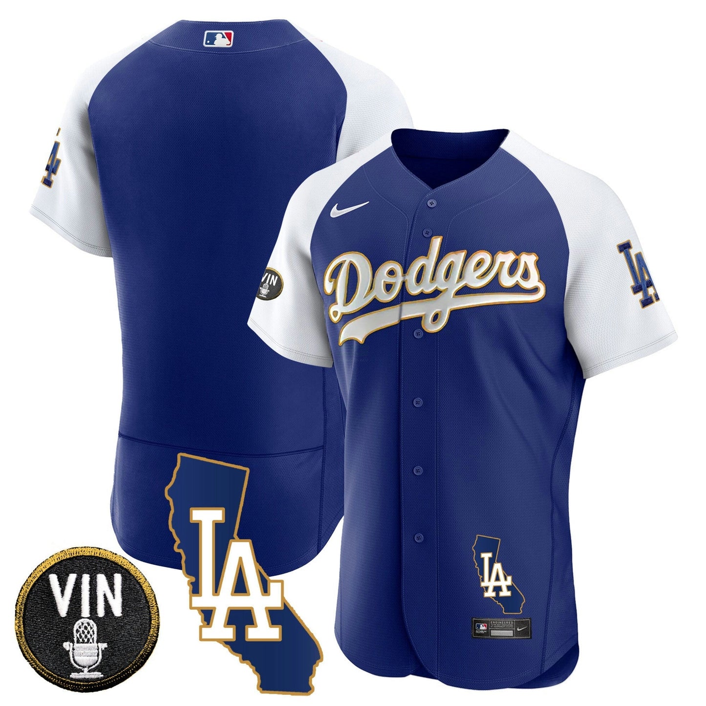 Camisa MLB Men’s California Patch Dourada Trim Flex Base Jersey
