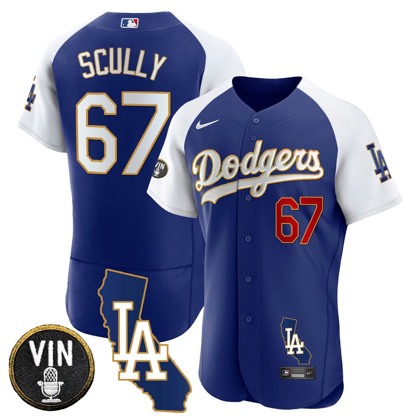 Camisa MLB Men’s California Patch Dourada Trim Flex Base Jersey